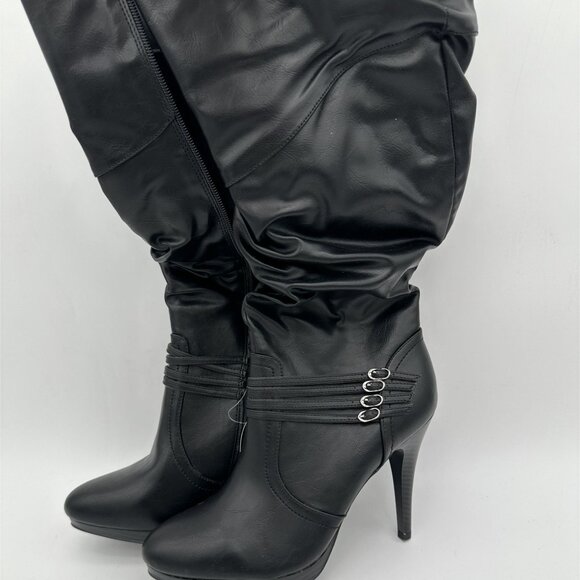 Style & Co Womens Black Knee-High High-Heeled Boots Size 11 With Box - Picture 1 of 8